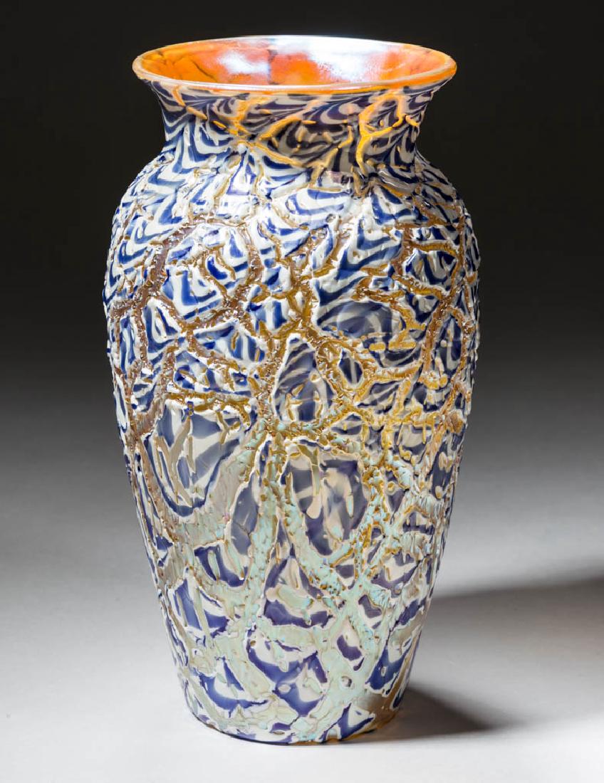 DURAND ATTRIBUTED MOORISH CRACKLE ART GLASS VASE (1 of 1)
