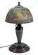 MOE BRIDGES REVERSE PAINTED ART GLASS TABLE LAMP