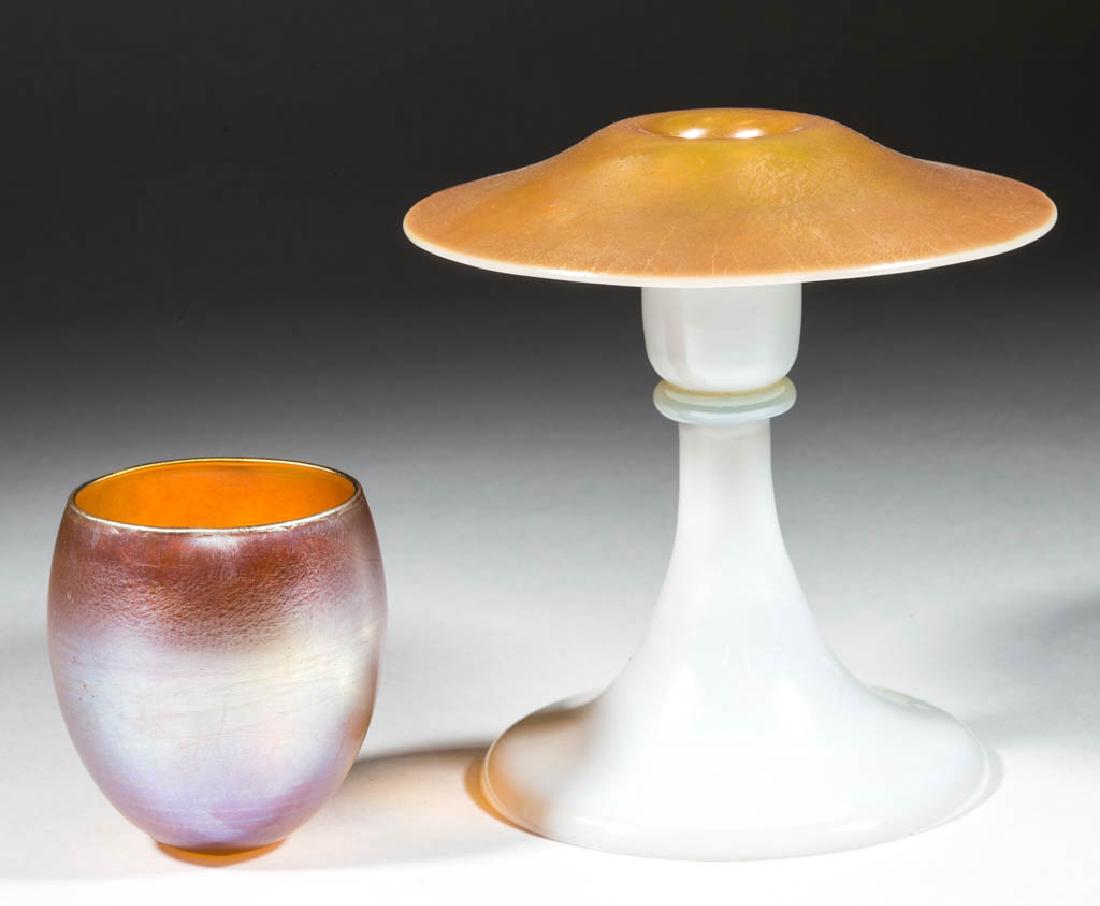 STEUBEN GOLD CALCITE ART GLASS CANDLESTICK (1 of 1)