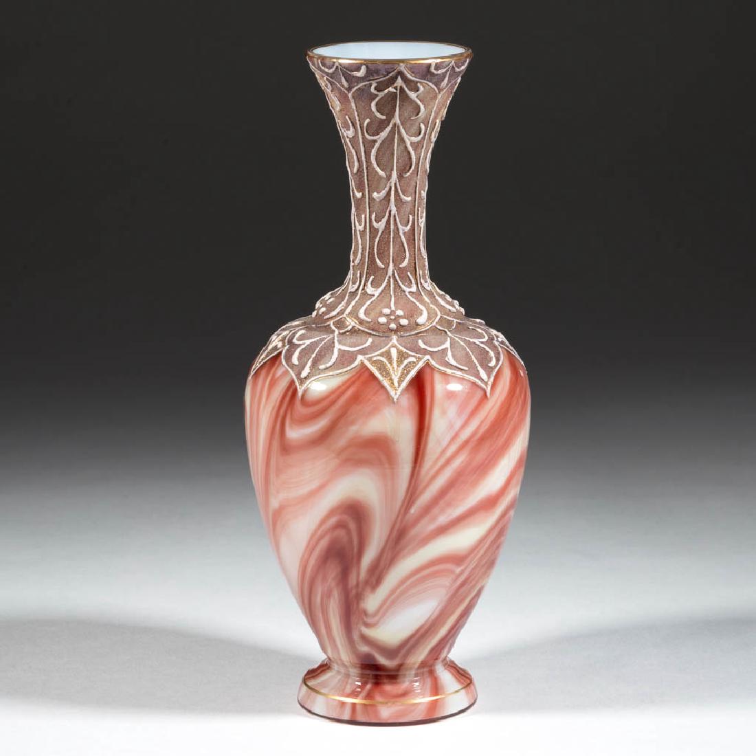 LOETZ ATTRIBUTED ONYX / MARMORIERTES ART GLASS VASE (1 of 1)