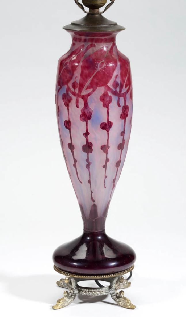 SCHNEIDER PAVOT ART-DECO CAMEO ART GLASS LAMP BASE (1 of 3)