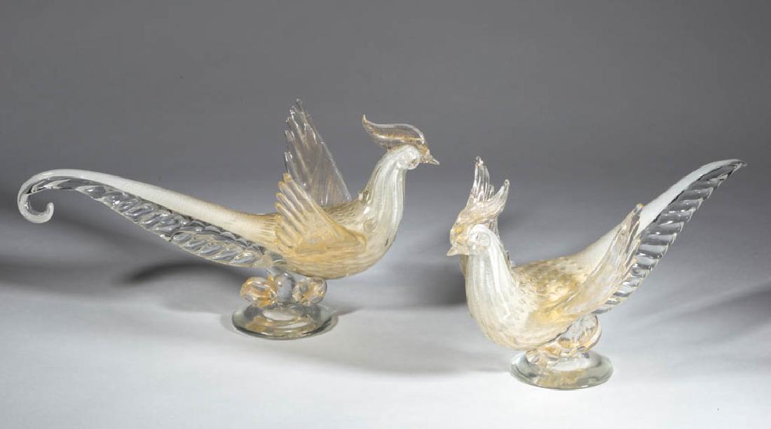 MURANO ART GLASS FIGURAL BIRD PAIR OF SCULPTURES (1 of 1)