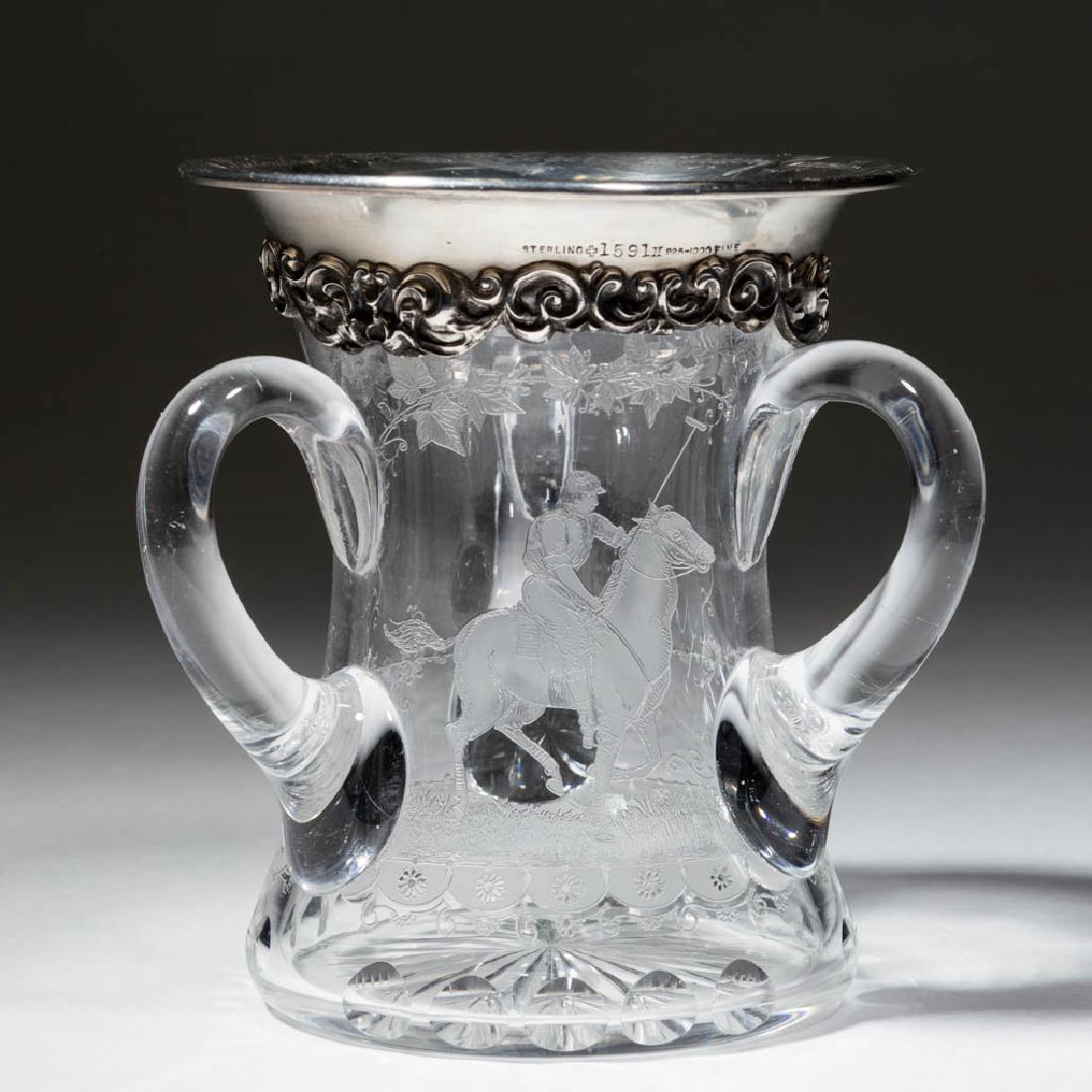 LOCKE ART ATTRIBUTED GLASS PRESENTATION VASE / LOVING (1 of 3)