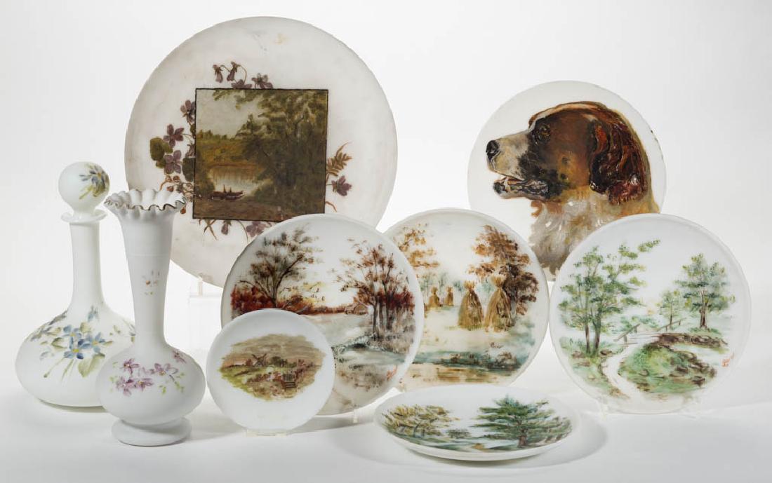 ASSORTED OPAQUE GLASS ARTICLES, LOT OF NINE (1 of 1)