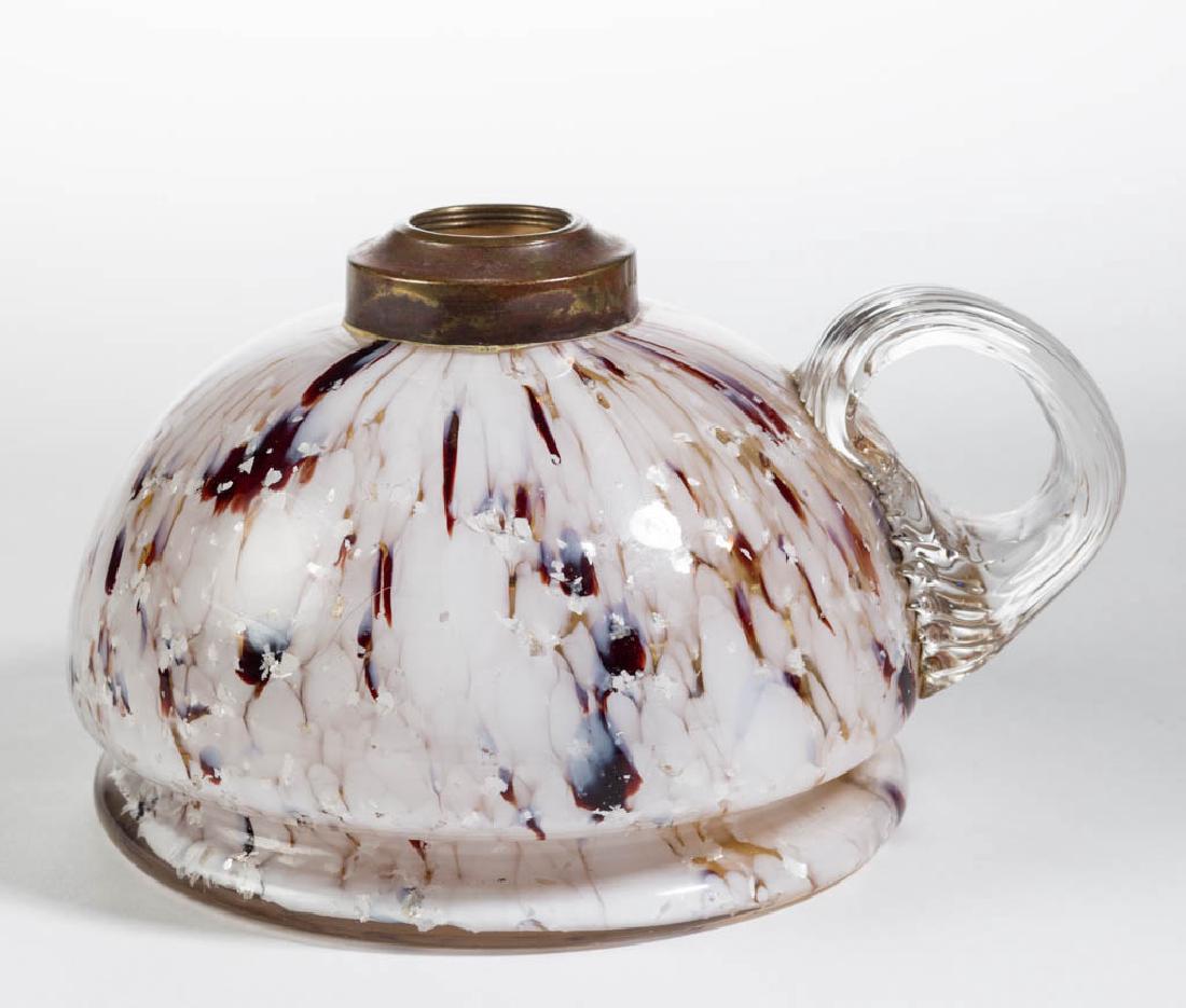 VICTORIAN SPATTER GLASS KEROSENE FINGER LAMP (1 of 1)