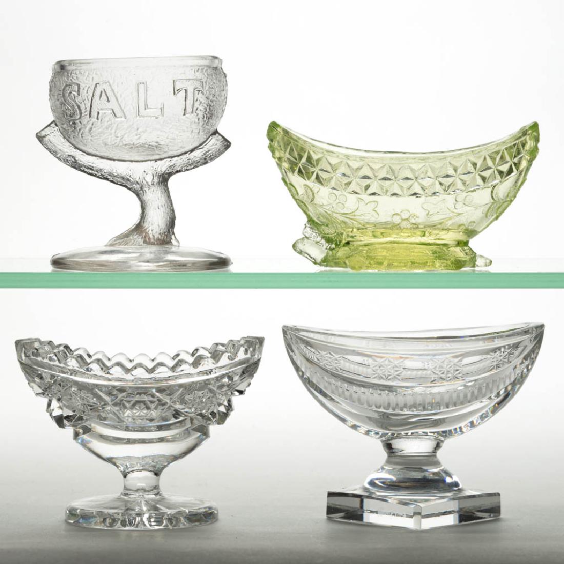 ASSORTED EAPG AND CUT GLASS OPEN SALTS, LOT OF FOUR (1 of 1)