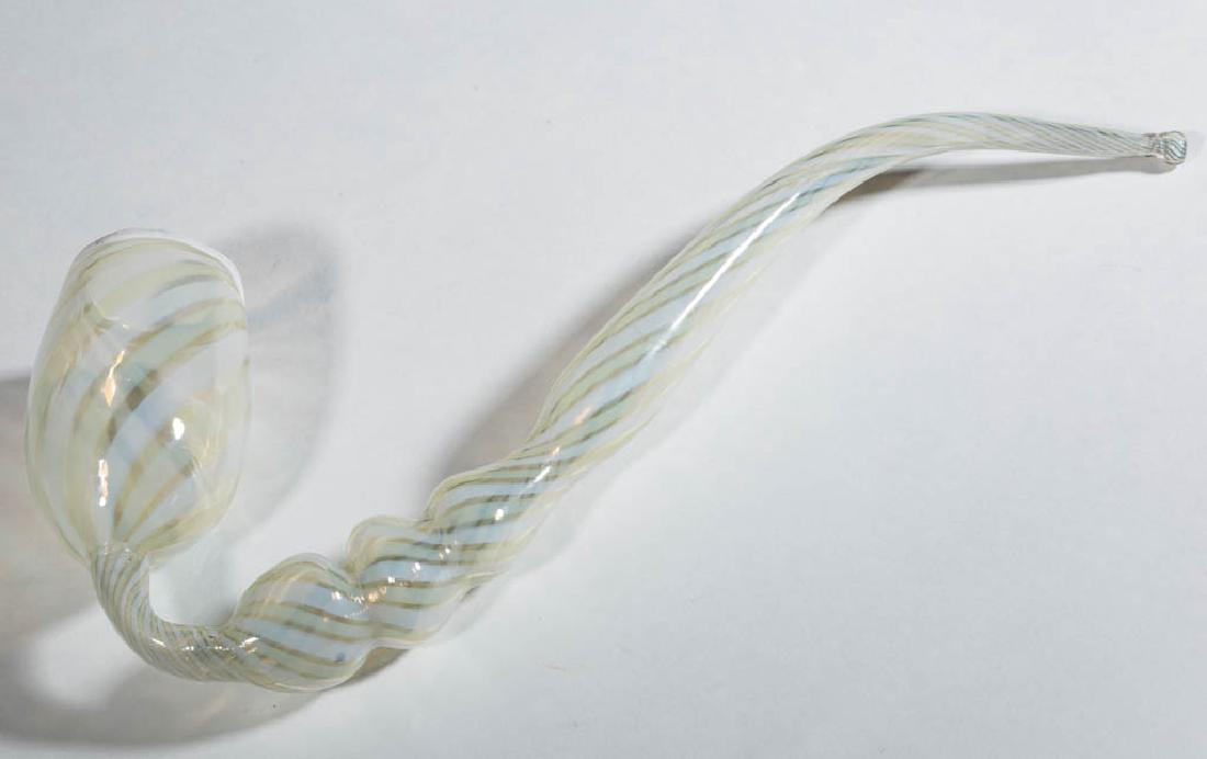 FREE-BLOWN MARBRIE-DECORATED PIPE WHIMSY (1 of 1)