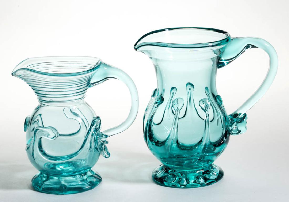 REPRODUCTION FREE-BLOWN LILY-PAD PITCHERS, LOT OF TWO (1 of 1)