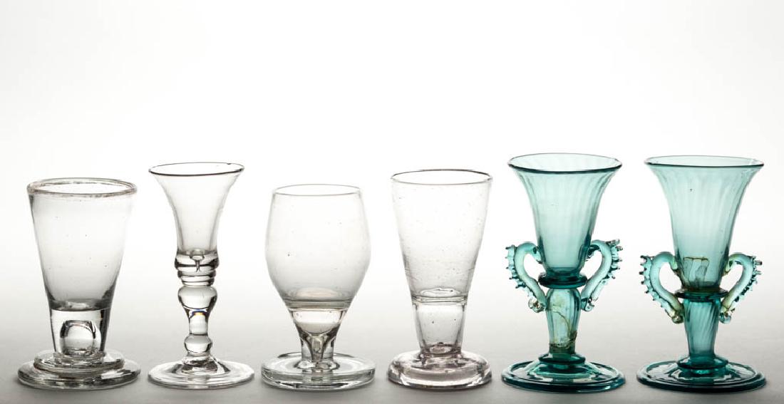 ASSORTED FREE-BLOWN DRINKING VESSELS, LOT OF FOUR (1 of 1)