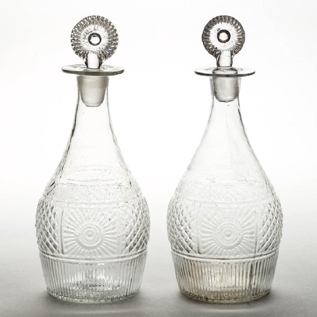 BLOWN-MOLDED GIII-16 PAIR OF PINT DECANTERS (1 of 1)