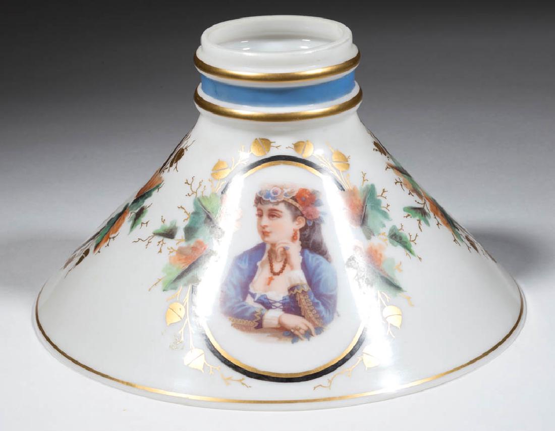 DECORATED OPAL CONE-FORM LAMP SHADE (1 of 3)