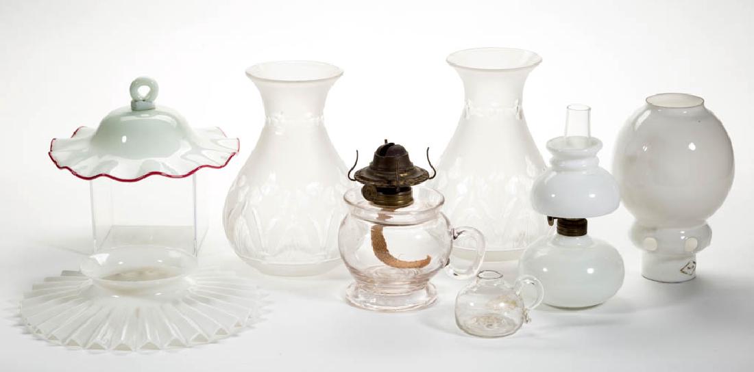 ASSORTED GLASS LIGHTING ARTICLES, LOT OF EIGHT (1 of 1)