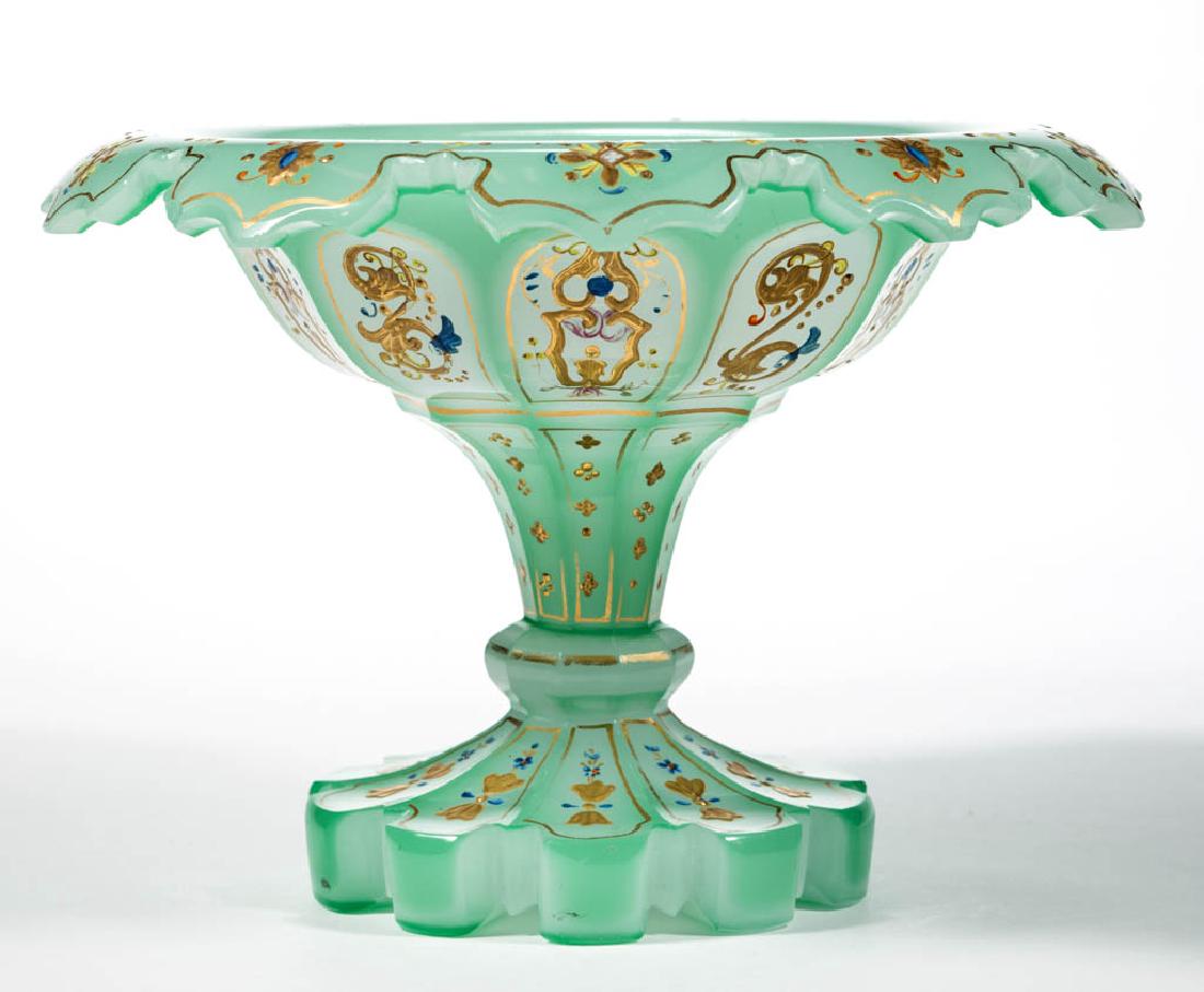 BOHEMIAN CUT OVERLAY GLASS COMPOTE (1 of 1)