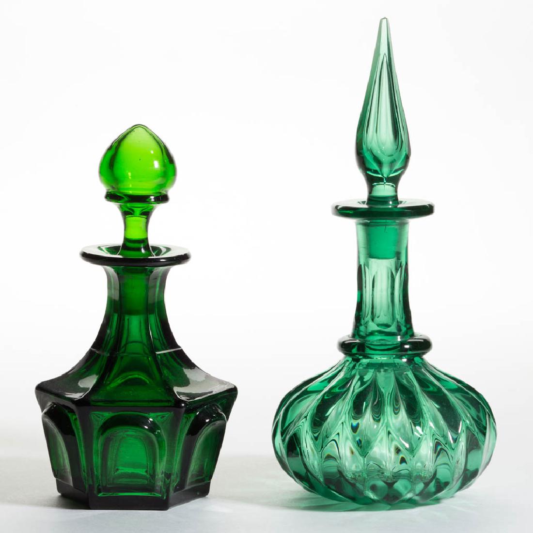 ASSORTED PRESSED GLASS COLOGNE BOTTLES, LOT OF TWO (1 of 1)