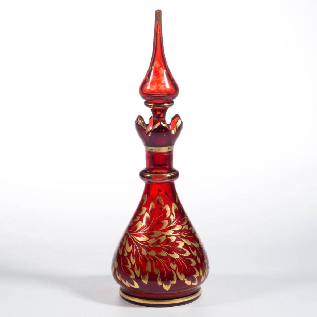 CONTINENTAL BLOWN AND GILT-DECORATED - RUBY-STAINED (1 of 1)