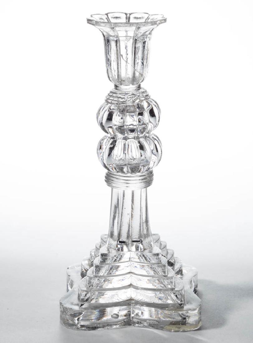 BLOWN-MOLDED AND PRESSED GLASS CANDLESTICK (1 of 1)