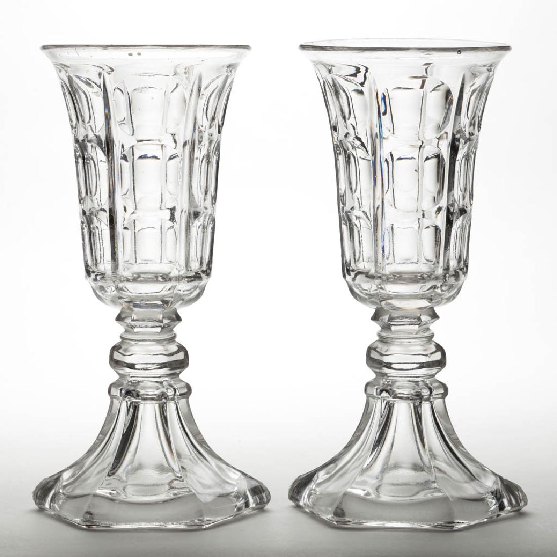PRESSED THREE-PRINTIE TULIP VASES, PAIR (1 of 1)