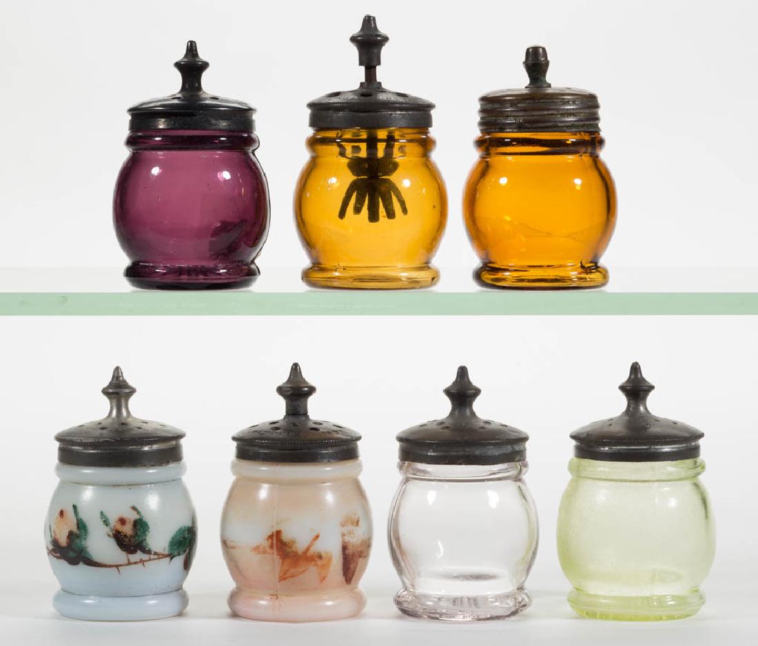 BLOWN-MOLDED CHRISTMAS SALT SHAKERS, LOT OF SEVEN (1 of 1)