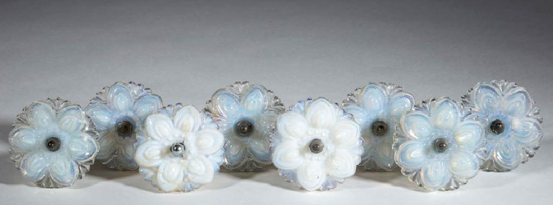 PRESSED ROSETTE CURTAIN PINS / TIE BACKS, LOT OF EIGHT (1 of 1)