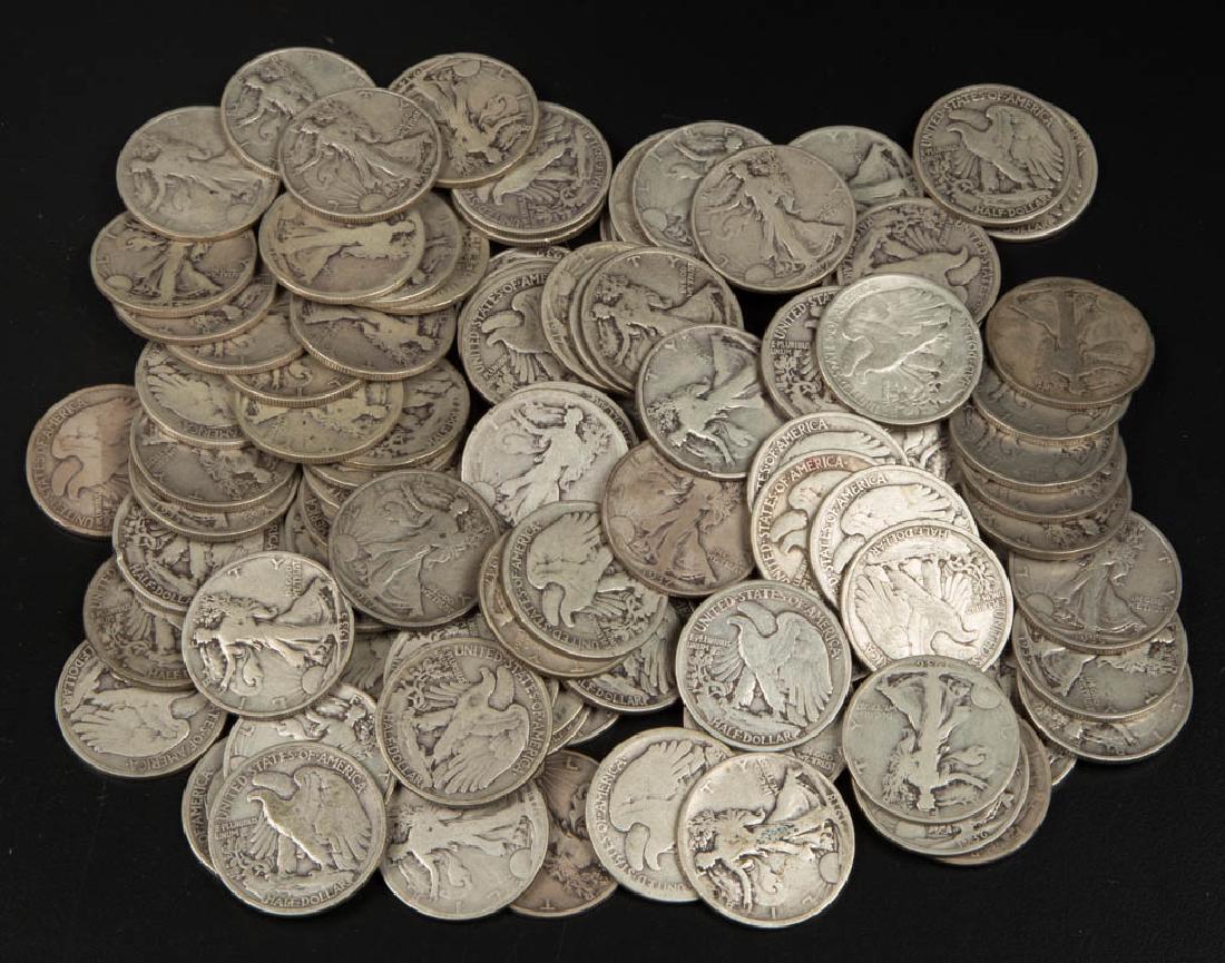 UNITED STATES SILVER WALKING LIBERTY HALF DOLLAR COINS, (1 of 1)