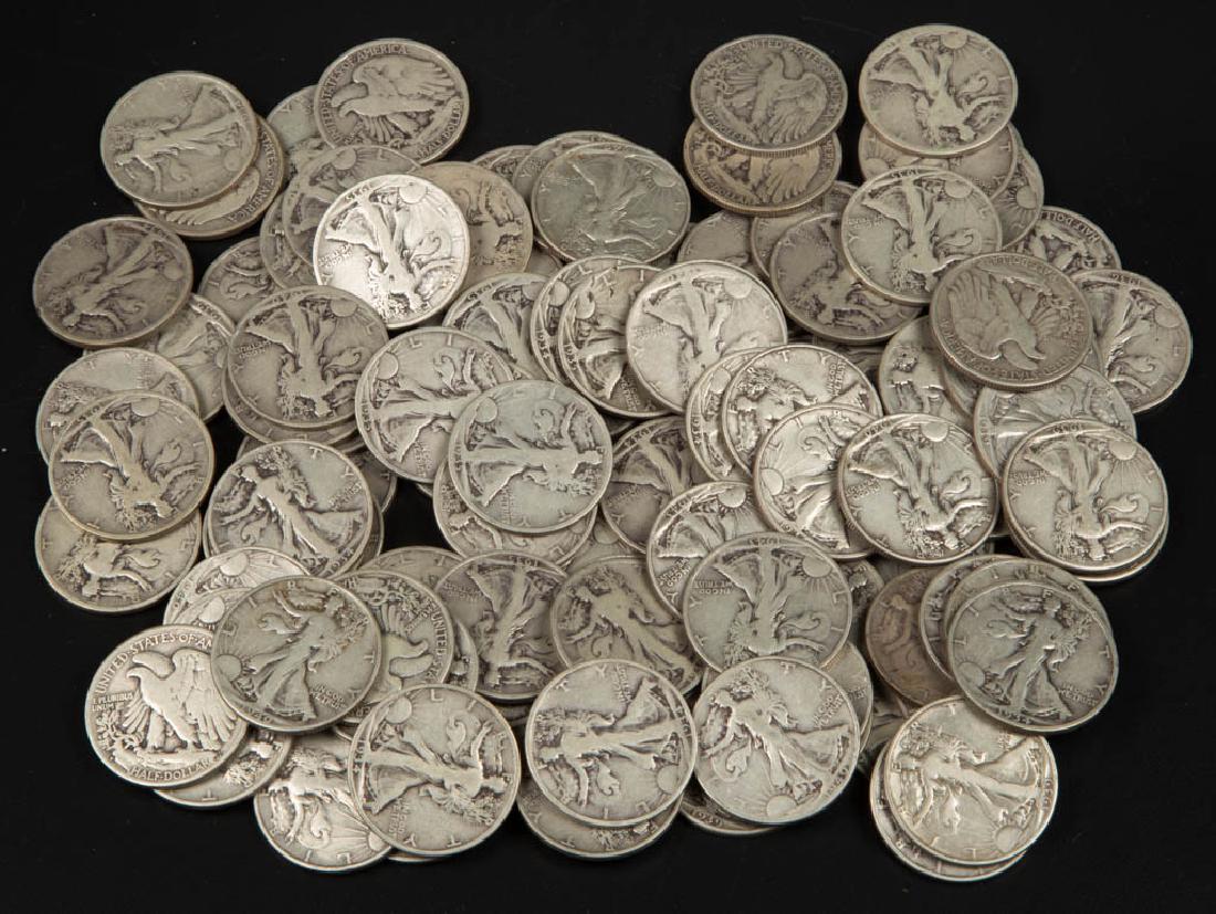 UNITED STATES SILVER WALKING LIBERTY HALF DOLLAR COINS, (1 of 1)