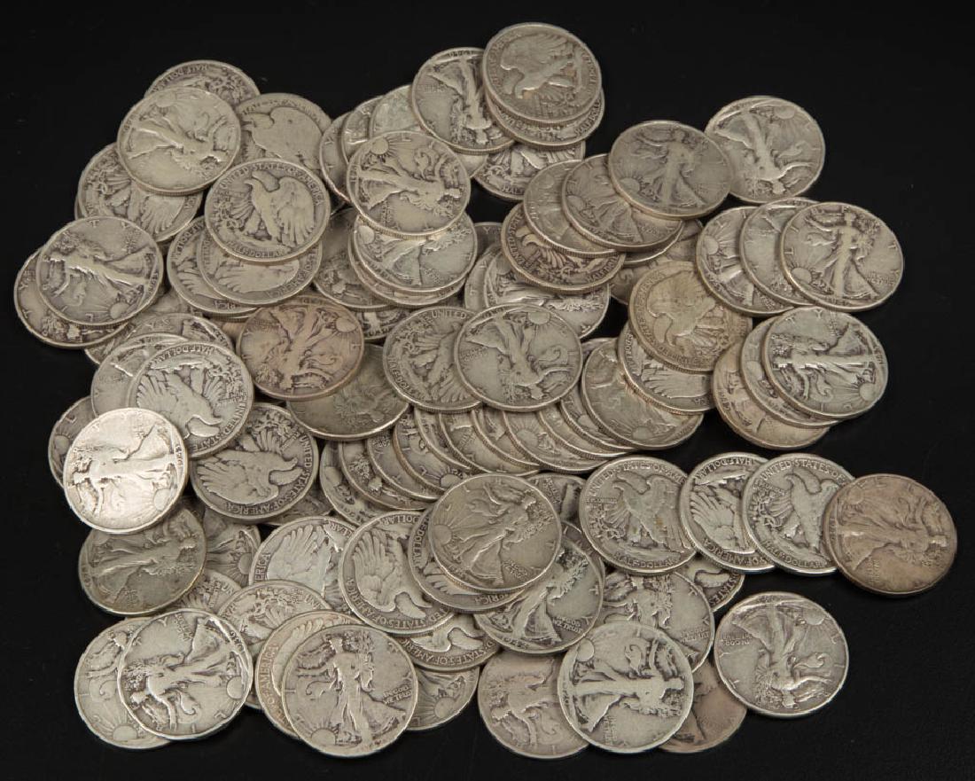 UNITED STATES SILVER WALKING LIBERTY HALF DOLLAR COINS, (1 of 1)