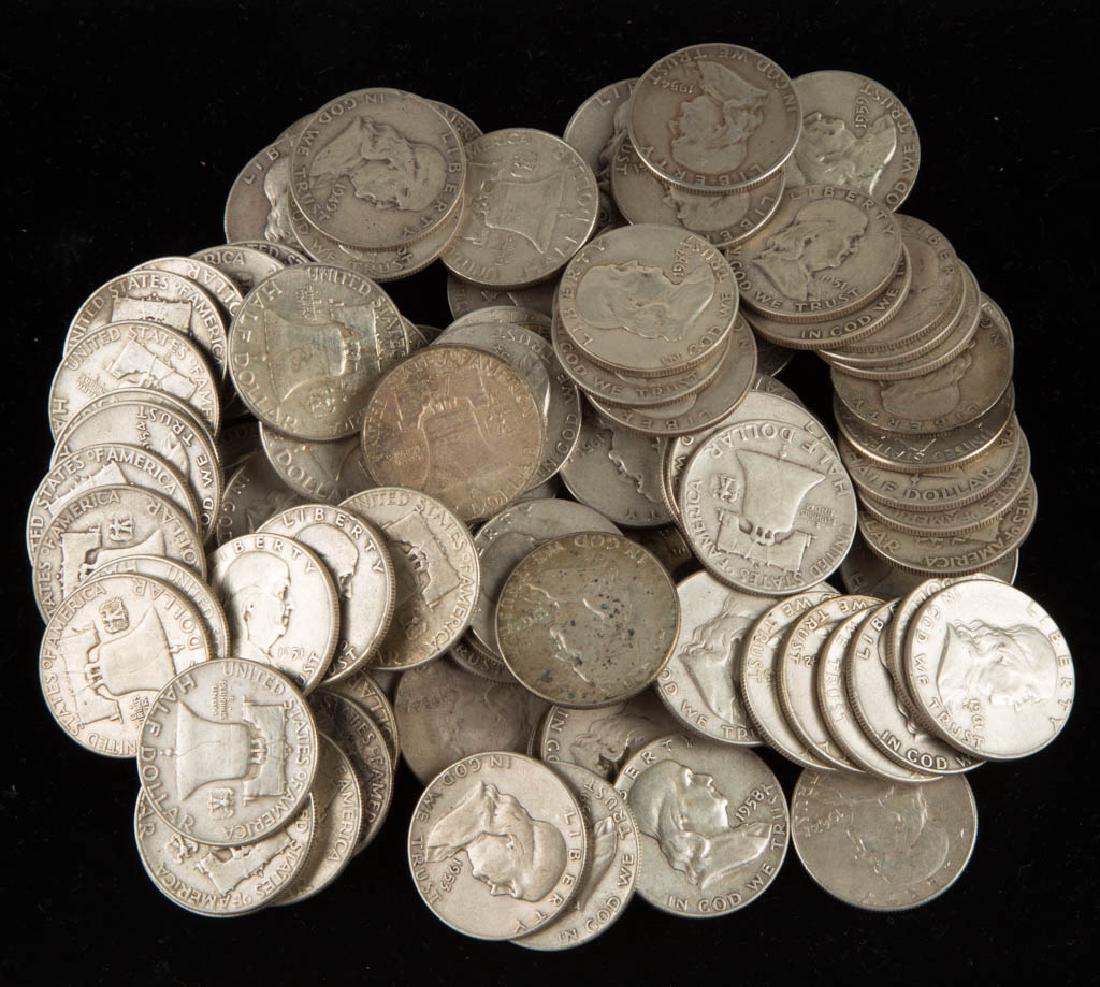 UNITED STATES SILVER FRANKLIN HALF DOLLAR COINS, LOT OF (1 of 1)