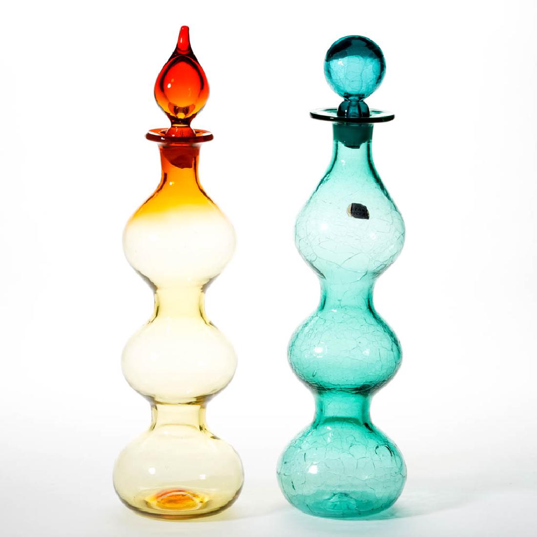 BLENKO NO. 5427 GLASS - WAYNE HUSTED GURGLE DECANTERS, (1 of 1)