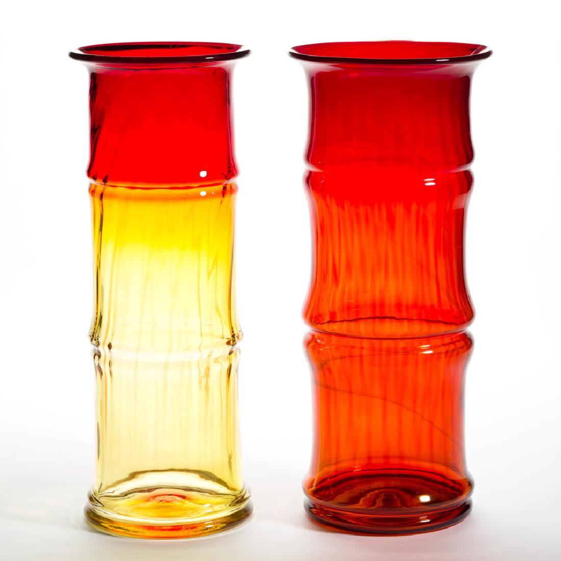 BLENKO GLASS - DON SHEPERD BAMBOO VASES, LOT OF TWO (1 of 1)