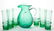 BLENKO CRACKLE GLASS SEVEN-PIECE HIBALL SET