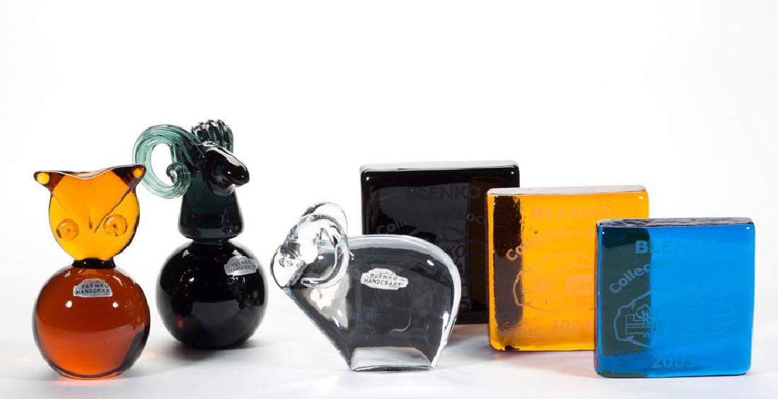 BLENKO GLASS PAPERWEIGHTS, LOT OF SIX (1 of 1)