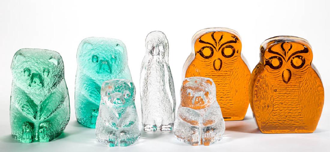 BLENKO FIGURAL GLASS BOOKENDS, LOT OF SEVEN (1 of 1)