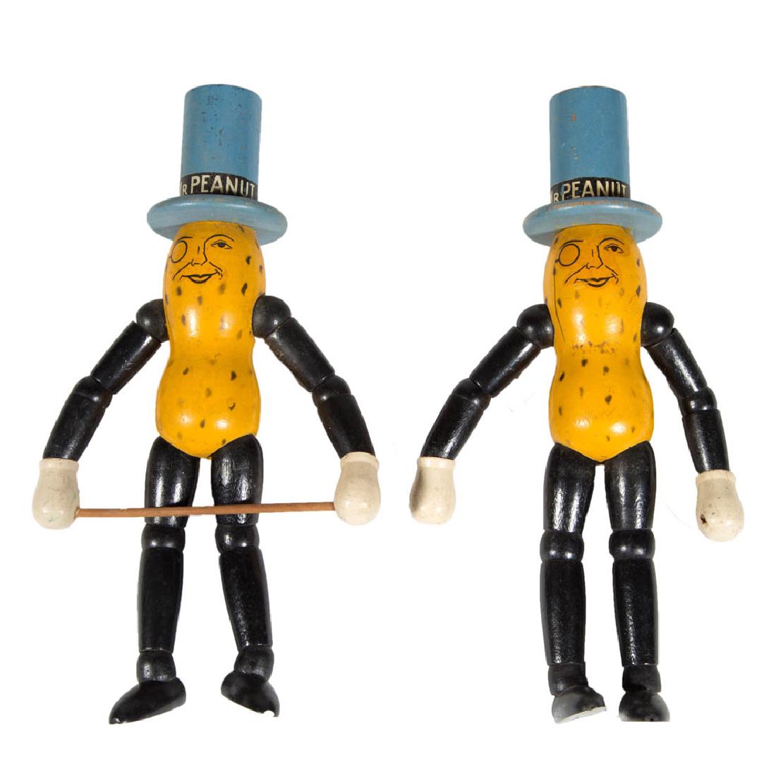 PLANTERS MR. PEANUT JOINTED WOODEN ADVERTISING DOLLS, (1 of 2)