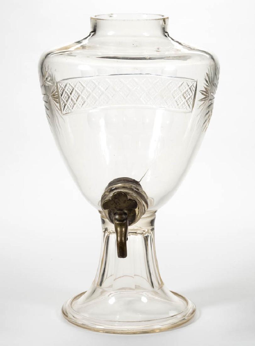 FREE-BLOWN, CUT, AND ENGRAVED COUNTRY STORE DISPENSER (1 of 3)