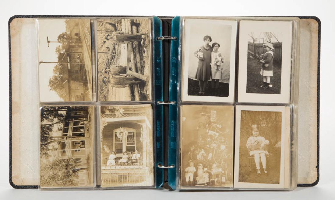 VINTAGE REAL PHOTO POST CARDS, ALBUM OF APPROX. 125 (1 of 1)