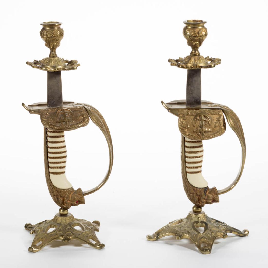 IMPERIAL GERMAN NAVY SWORD HILT PAIR OF BRASS (1 of 1)