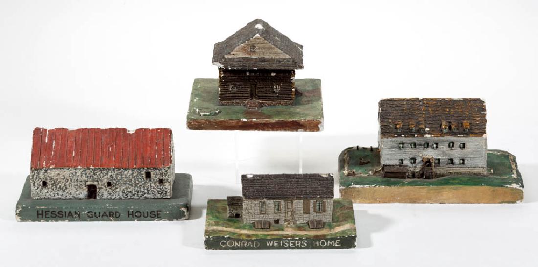 ASSORTED WPA PLASTER BUILDING MODELS, LOT OF FOUR (1 of 2)