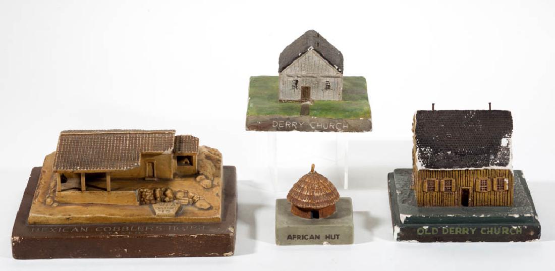 ASSORTED WPA PLASTER BUILDING MODELS, LOT OF FOUR (1 of 2)