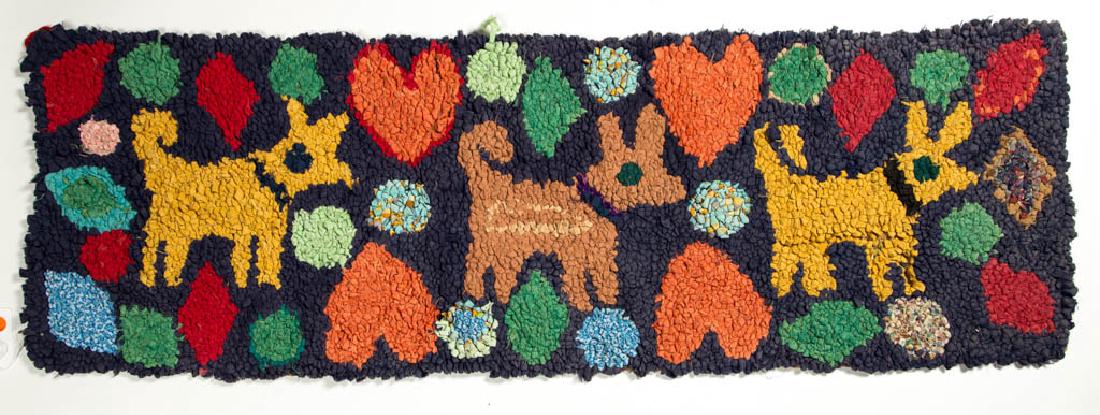 AMERICAN FOLK ART FIGURAL HOOKED RUG (1 of 1)