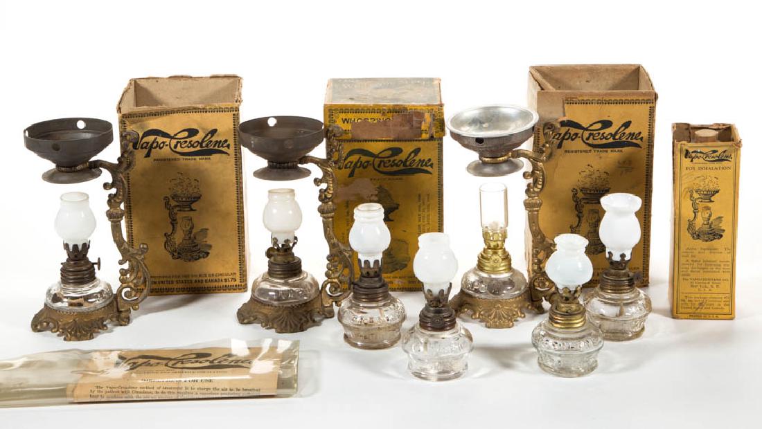 VAPO-CRESOLENE MINIATURE LAMP ARTICLES, LOT OF NINE (1 of 1)