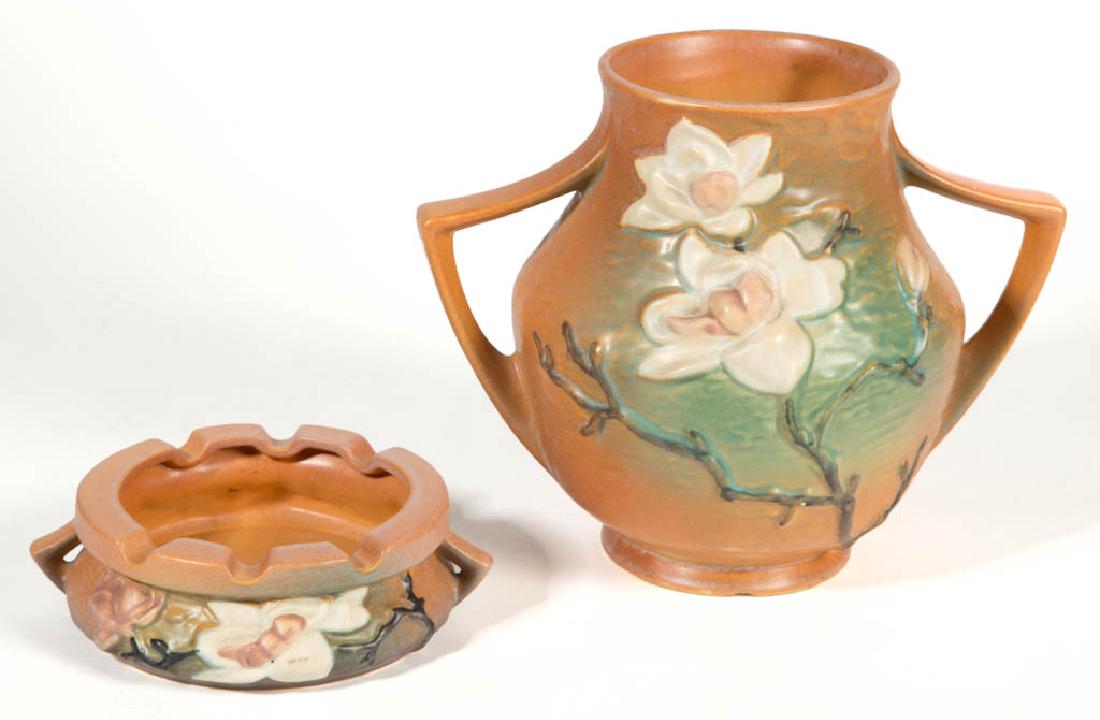 ROSEVILLE MAGNOLIA ART POTTERY ARTICLES, LOT OF TWO (1 of 2)