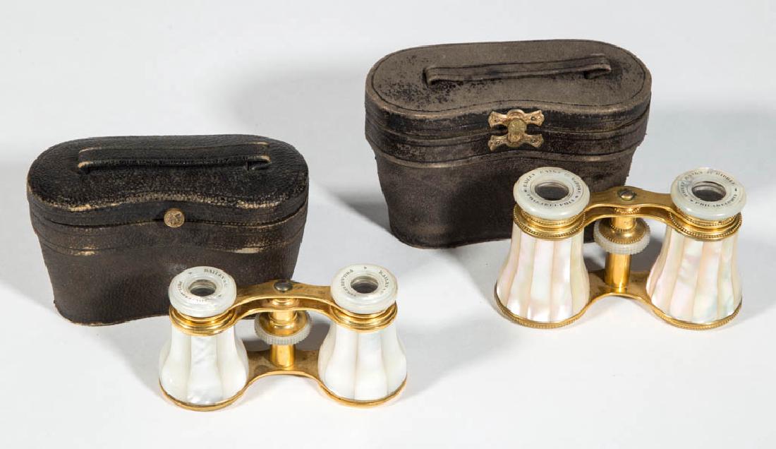 FRENCH BRASS AND MOTHER-OF-PEARL "BAILEY" OPERA GLASSES (1 of 1)