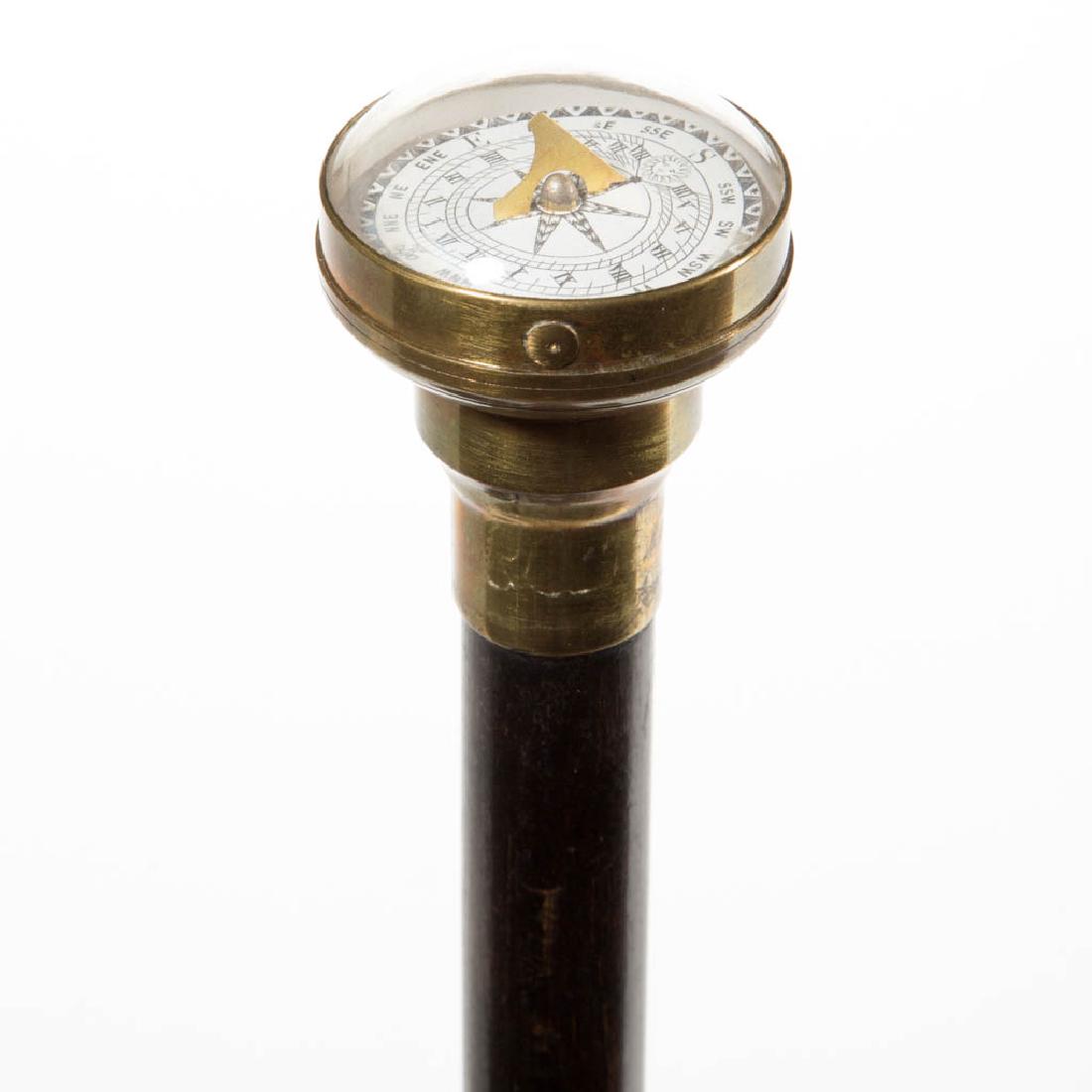 ANTIQUE CONTINENTAL COMPASS CANE / WALKING STICK (1 of 2)