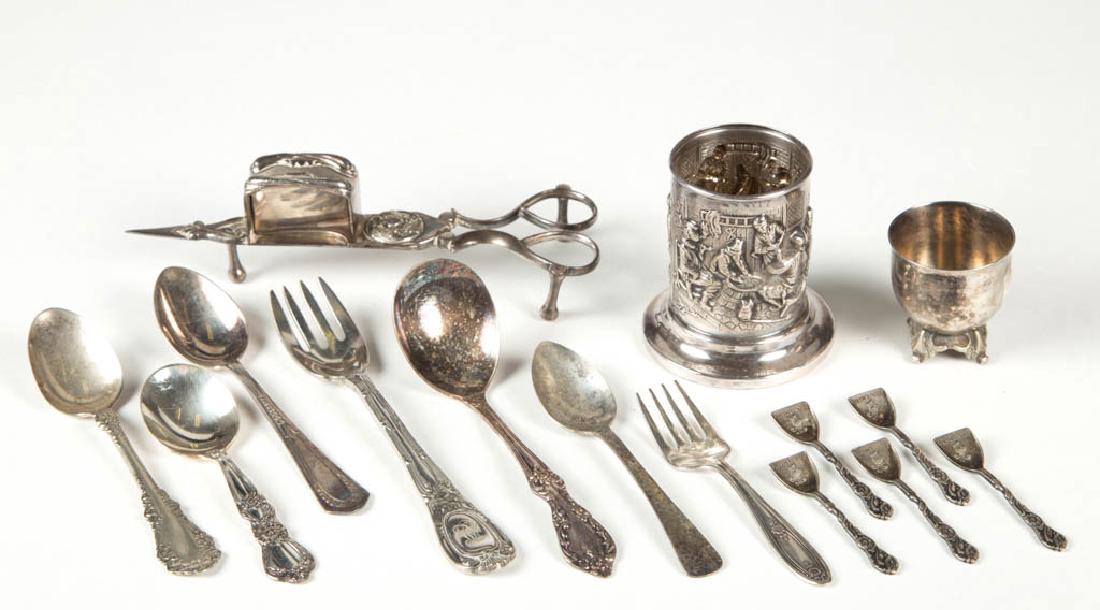 ASSORTED SILVER-PLATE FLATWARE AND TABLE ARTICLES, LOT (1 of 1)