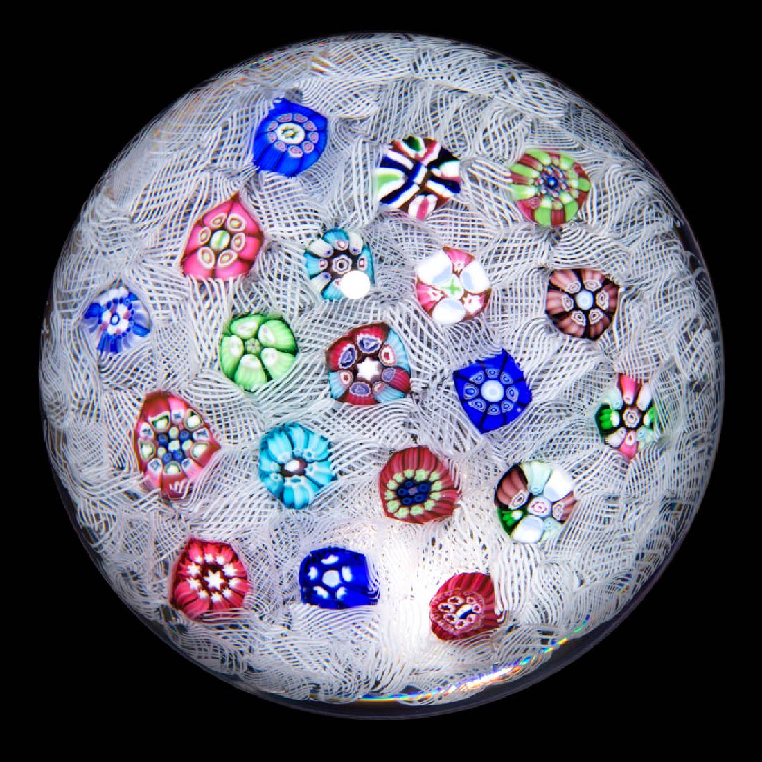 CONTEMPORARY BACCARAT SPACED MILLEFIORI PAPERWEIGHT (1 of 2)
