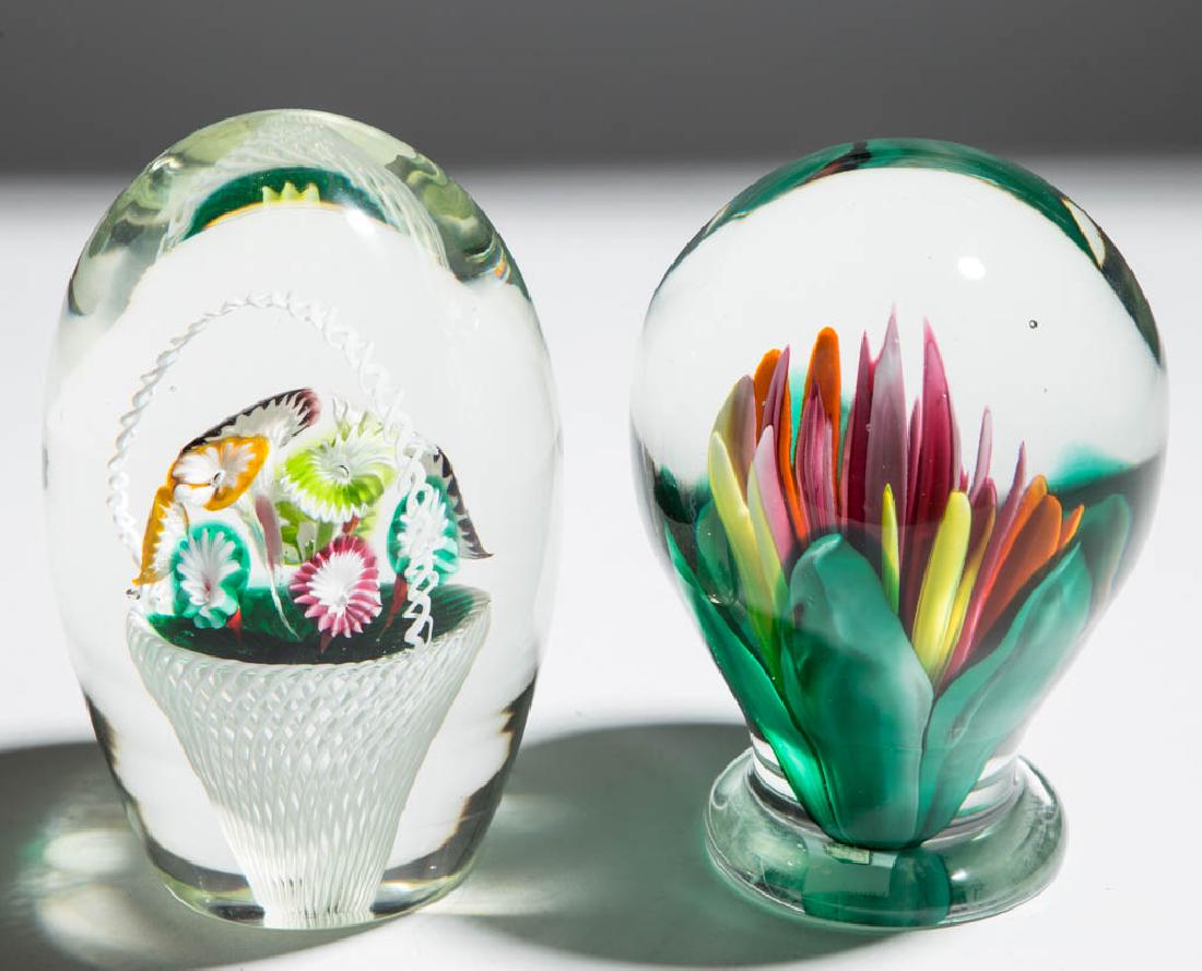ASSORTED LARGE LAMPWORK PAPERWEIGHTS, LOT OF TWO (1 of 1)