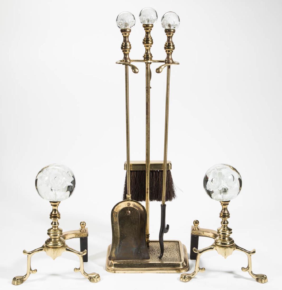 ST. CLAIR ATTRIBUTED PAPERWEIGHT SIX-PIECE FIREPLACE (1 of 3)