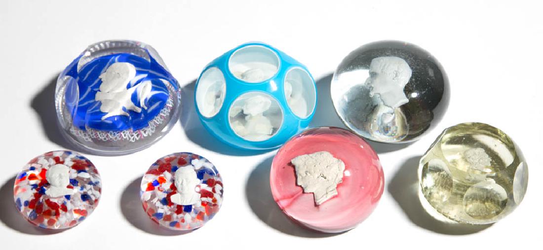 ASSORTED SULPHIDE PAPERWEIGHTS, LOT OF SEVEN (1 of 3)