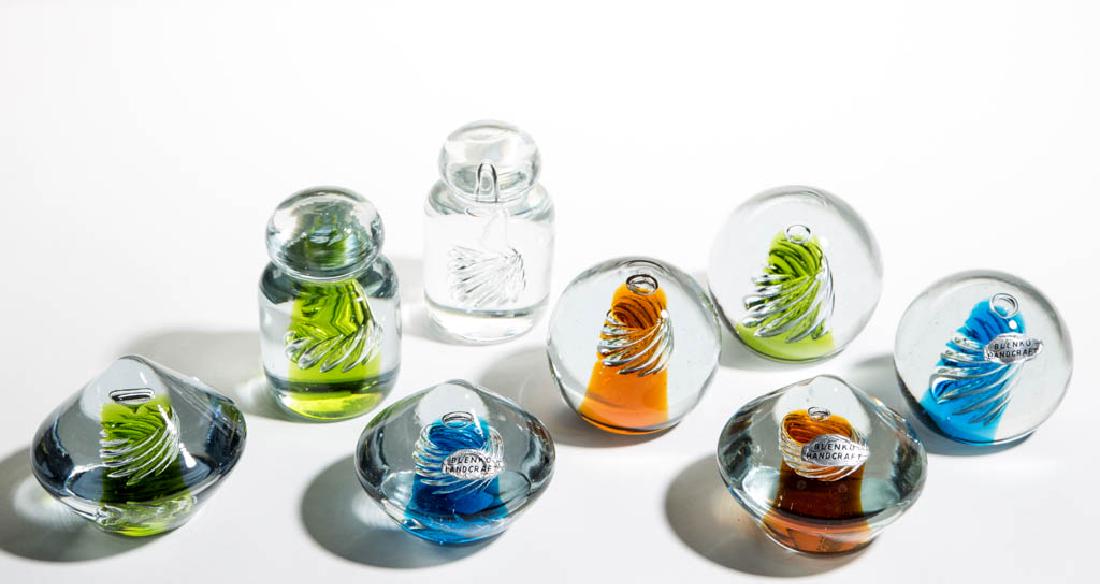 ASSORTED BLENKO AIR-TRAP PAPERWEIGHTS, LOT OF EIGHT (1 of 1)