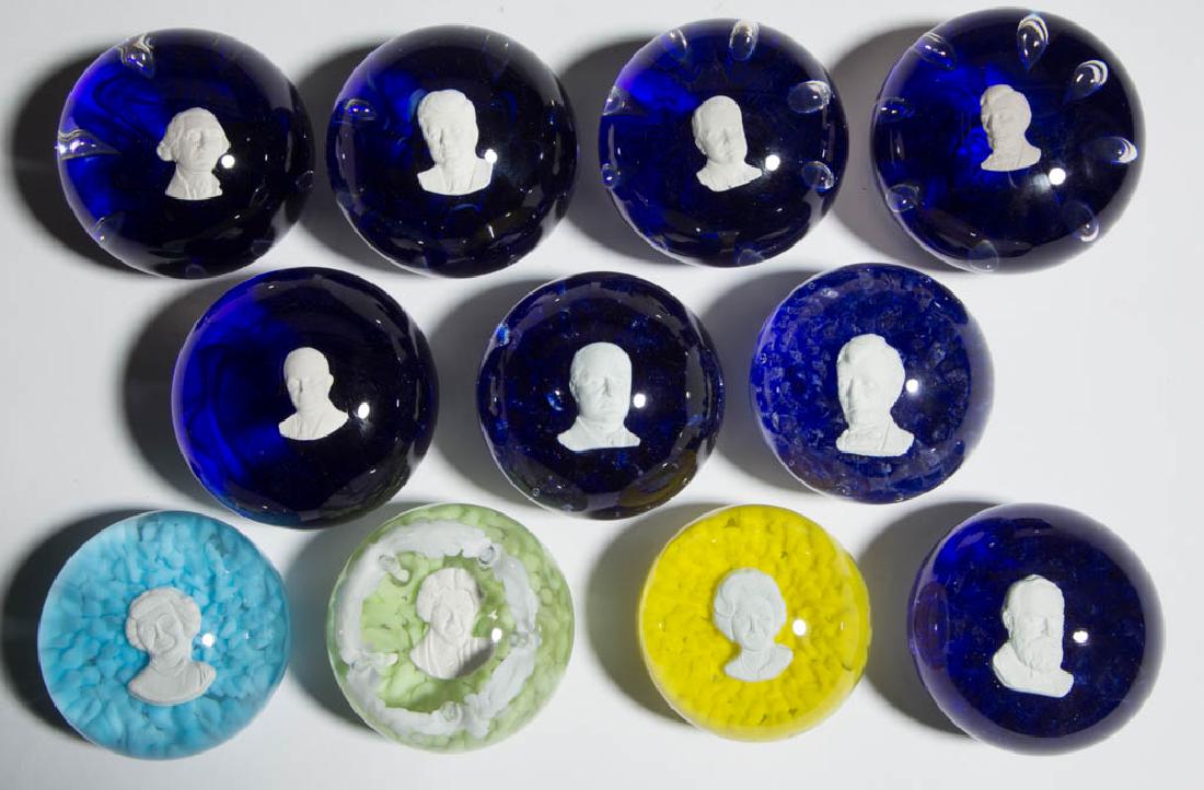 ASSORTED JOE ST. CLAIR SULPHIDE PAPERWEIGHTS, LOT OF 11 (1 of 1)